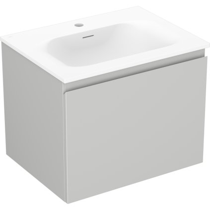 Mexen Orio, koupelnová skříňka 60 cm s umyvadlem Vela, 1 zásuvka, šedá matná/bílá matná, 91A10-06047-1-BF62-W23M01