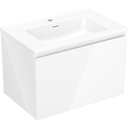 Mexen Orio, koupelnová skříňka 70 cm s umyvadlem Otis, 1 zásuvka, bílá lesklá, 91A10-07047-1-BF00-W18M00
