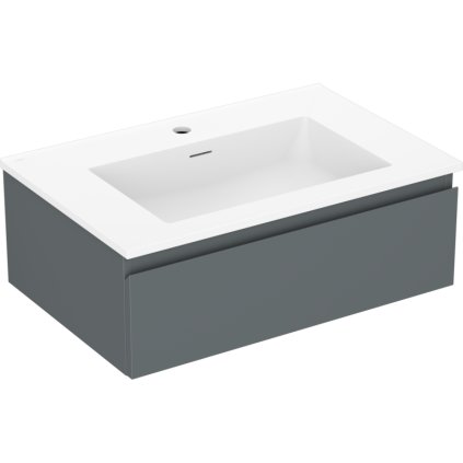 Mexen Orio, koupelnová skříňka 70 cm s umyvadlem Otis, 1 zásuvka, grafitová matná/bílá matná, 91A10-07023-1-BF66-W18M01
