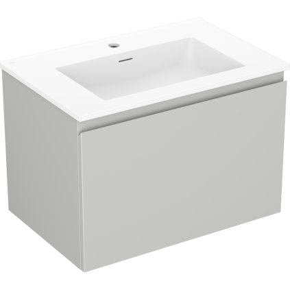 Mexen Orio, koupelnová skříňka 70 cm s umyvadlem Otis, 1 zásuvka, šedá matná/bílá matná, 91A10-07047-1-BF62-W18M01