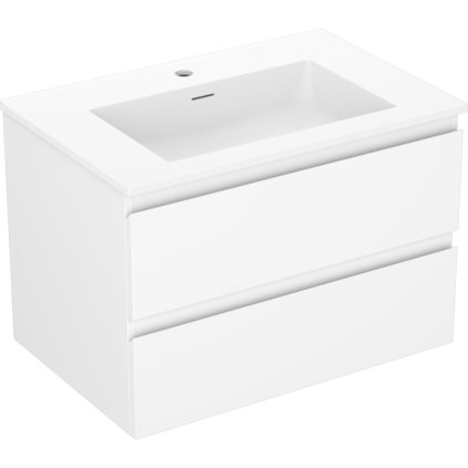 Mexen Orio, koupelnová skříňka 70 cm s umyvadlem Otis, 2 zásuvky, bílá matná, 91A10-07047-2-BFF01-W18M01