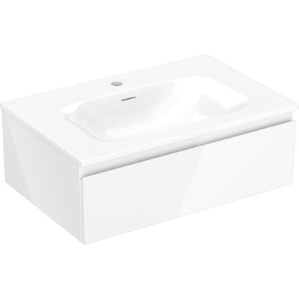 Mexen Orio, koupelnová skříňka 70 cm s umyvadlem Vela, 1 zásuvka, bílá lesklá, 91A10-07023-1-BF00-W23M00