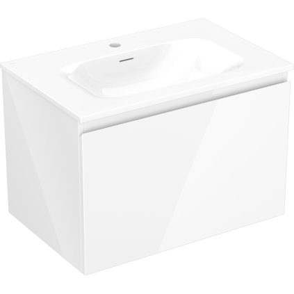 Mexen Orio, koupelnová skříňka 70 cm s umyvadlem Vela, 1 zásuvka, bílá lesklá, 91A10-07047-1-BF00-W23M00