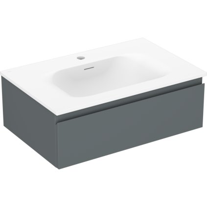 Mexen Orio, koupelnová skříňka 70 cm s umyvadlem Vela, 1 zásuvka, grafitová matná/bílá matná, 91A10-07023-1-BF66-W23M01