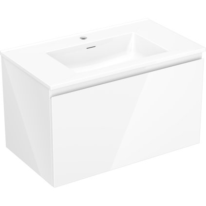 Mexen Orio, koupelnová skříňka 80 cm s umyvadlem Otis, 1 zásuvka, bílá lesklá, 91A10-08047-1-BF00-W18M00