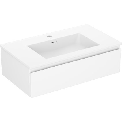 Mexen Orio, koupelnová skříňka 80 cm s umyvadlem Otis, 1 zásuvka, bílá matná, 91A10-08023-1-BF01-W18M01