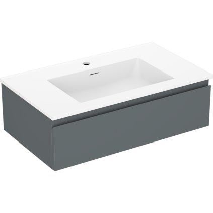 Mexen Orio, koupelnová skříňka 80 cm s umyvadlem Otis, 1 zásuvka, grafitová matná/bílá matná, 91A10-08023-1-BF66-W18M01