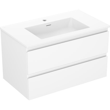 Mexen Orio, koupelnová skříňka 80 cm s umyvadlem Otis, 2 zásuvky, bílá matná, 91A10-08047-2-BFF01-W18M01