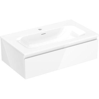 Mexen Orio, koupelnová skříňka 80 cm s umyvadlem Vela, 1 zásuvka, bílá lesklá, 91A10-08023-1-BF00-W23M00
