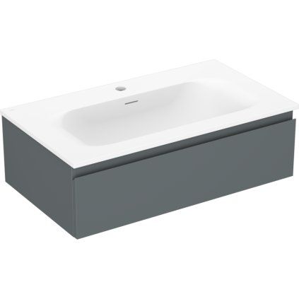 Mexen Orio, koupelnová skříňka 80 cm s umyvadlem Vela, 1 zásuvka, grafitová matná/bílá matná, 91A10-08023-1-BF66-W23M01