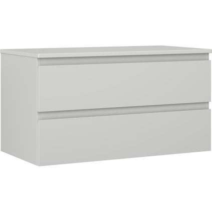 Mexen Orio, koupelnová skříňka 90 cm s horní deskou, 2 zásuvky, šedá matná, 91A10-09047-2-BFFC62