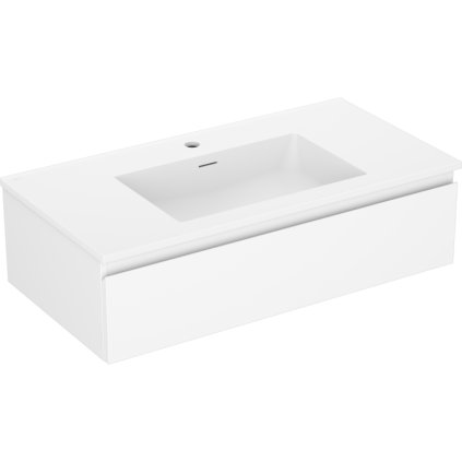 Mexen Orio, koupelnová skříňka 90 cm s umyvadlem Otis, 1 zásuvka, bílá matná, 91A10-09023-1-BF01-W18M01