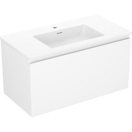 Mexen Orio, koupelnová skříňka 90 cm s umyvadlem Otis, 1 zásuvka, bílá matná, 91A10-09047-1-BF01-W18M01