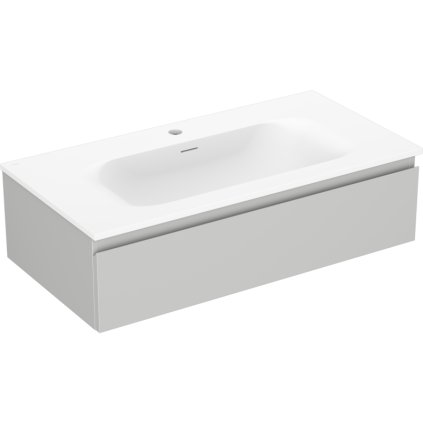 Mexen Orio, koupelnová skříňka 90 cm s umyvadlem Vela, 1 zásuvka, šedá matná/bílá matná, 91A10-09023-1-BF62-W23M01