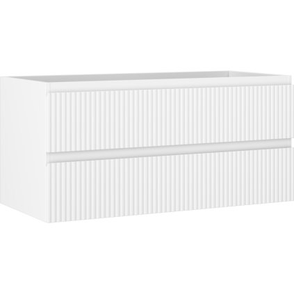 Mexen Rivel, koupelnová skříňka 100 cm, 2 zásuvky, drážkovaná, bílá matná, 91A20-10047-2-BFF01