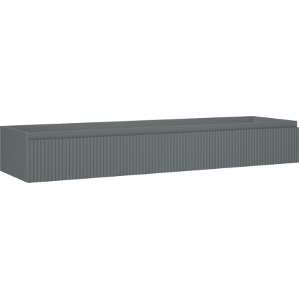 Mexen Rivel, koupelnová skříňka 160 cm, 1 zásuvka, drážkovaná, grafitová matná, 91A20-16023-1-BF66