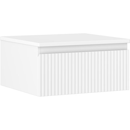 Mexen Rivel, koupelnová skříňka 50 cm s horní částí, 1 zásuvka, drážkovaná, bílá matná, 91A20-05023-1-BFC01