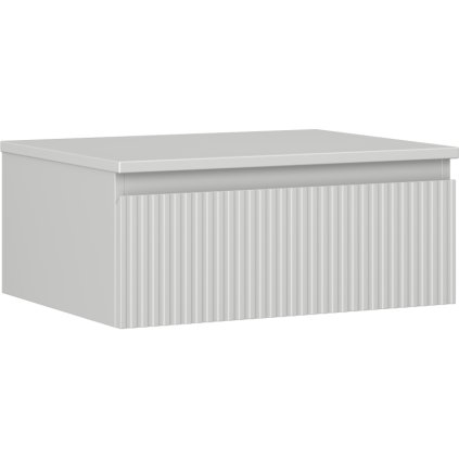 Mexen Rivel, koupelnová skříňka 60 cm s pracovní deskou, 1 zásuvka, drážkovaná, matná šedá, 91A20-06023-1-BFC62