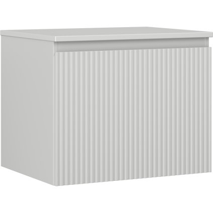 Mexen Rivel, koupelnová skříňka 60 cm s pracovní deskou, 1 zásuvka, drážkovaná, matná šedá, 91A20-06047-1-BFC62