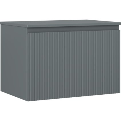 Mexen Rivel, koupelnová skříňka 70 cm s horní deskou, 1 zásuvka, drážkovaná, grafitová matná, 91A20-07047-1-BFC66