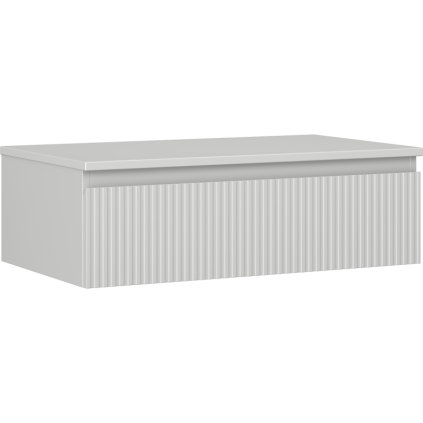 Mexen Rivel, koupelnová skříňka 80 cm s pracovní deskou, 1 zásuvka, drážkovaná, šedá matná, 91A20-08023-1-BFC62