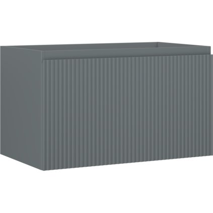 Mexen Rivel, koupelnová skříňka 80 cm, 1 zásuvka, drážkovaná, grafitová matná, 91A20-08047-1-BF66