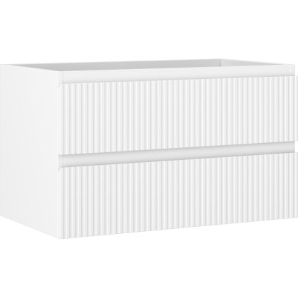 Mexen Rivel, koupelnová skříňka 80 cm, 2 zásuvky, drážkovaná, bílá matná, 91A20-08047-2-BFF01