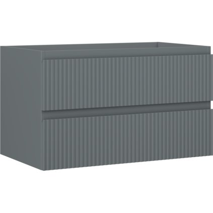 Mexen Rivel, koupelnová skříňka 80 cm, 2 zásuvky, drážkovaná, grafitová matná, 91A20-08047-2-BFF66