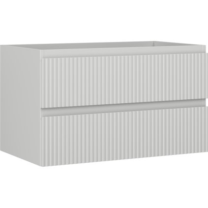 Mexen Rivel, koupelnová skříňka 80 cm, 2 zásuvky, drážkovaná, šedá matná, 91A20-08047-2-BFF62