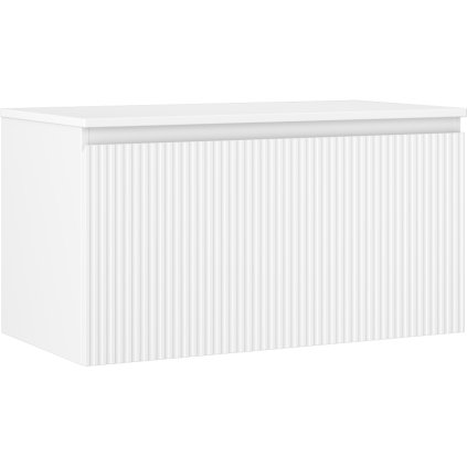 Mexen Rivel, koupelnová skříňka 90 cm s horní částí, 1 zásuvka, drážkovaná, bílá matná, 91A20-09047-1-BFC01