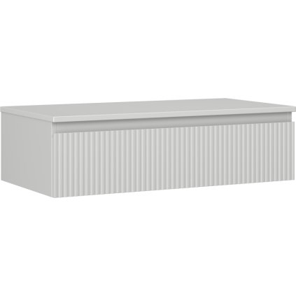 Mexen Rivel, koupelnová skříňka 90 cm s pracovní deskou, 1 zásuvka, drážkovaná, matná šedá, 91A20-09023-1-BFC62