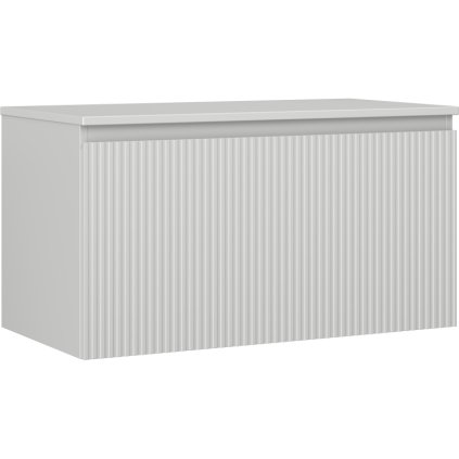 Mexen Rivel, koupelnová skříňka 90 cm s pracovní deskou, 1 zásuvka, drážkovaná, matná šedá, 91A20-09047-1-BFC62