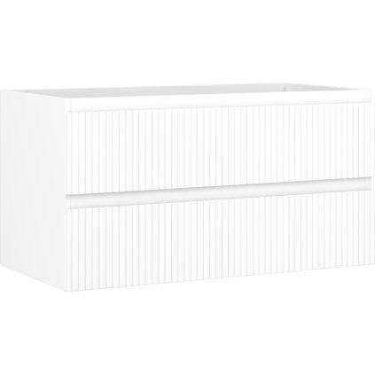 Mexen Rivel, koupelnová skříňka 90 cm, 2 zásuvky, drážkovaná, bílá matná, 91A20-09047-2-BFF01