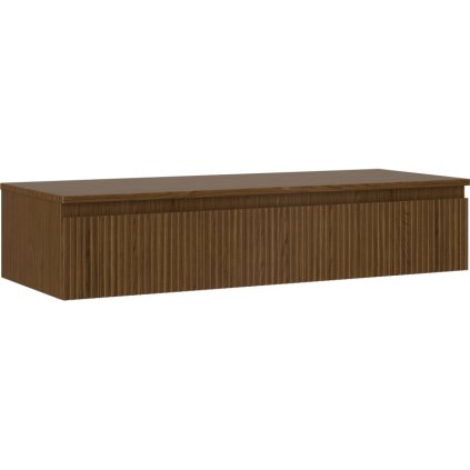 Mexen Rivel, koupelnová skříňka pod umyvadlo 120 cm s horní částí, 1 zásuvka, drážkovaná, ořech, 91A20-12023-1-BFC86