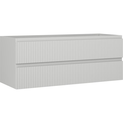 Mexen Rivel, koupelnová skříňka pod umyvadlo 120 cm, 2 zásuvky, drážkovaná, matná šedá, 91A20-12047-2-BFF62