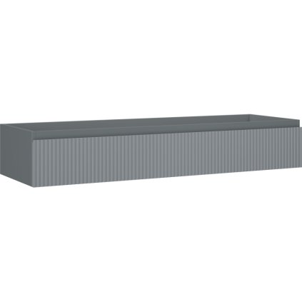 Mexen Rivel, koupelnová skříňka pod umyvadlo 140 cm, 1 zásuvka, drážkovaná, grafitová matná, 91A20-14023-1-BF66