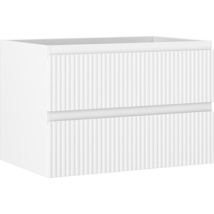 Mexen Rivel, koupelnová skříňka pod umyvadlo 70 cm, 2 zásuvky, drážkovaná, bílá matná, 91A20-07047-2-BFF01