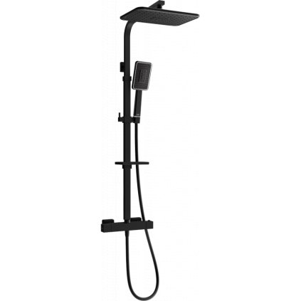 Mexen - CQ54 sprchový set s termostatickou baterií Cube, černá, 772505495-71