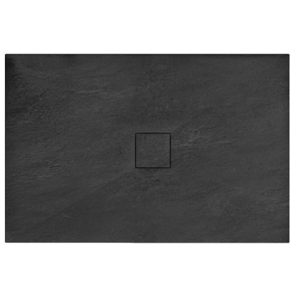 Rea BLACK STONE - Kamenná sprchová vanička 90 x 120 x 3,5 cm + sifon, černá, REA-K9603