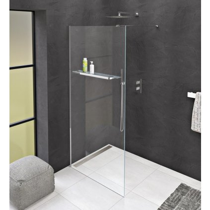 Polysan, MODULAR SHOWER stěna pro instalaci na zeď, jednodílná, 1000 mm s otvory pro držák ručníků, MS1-100-D