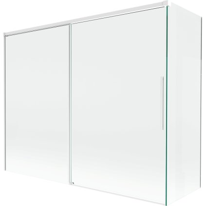 Mexen Rox, 2-křídlová posuvná vanová zástěna 190 + 80 x 150 cm, 8mm čiré sklo, bílý profil, 8C9-190-080-20-00