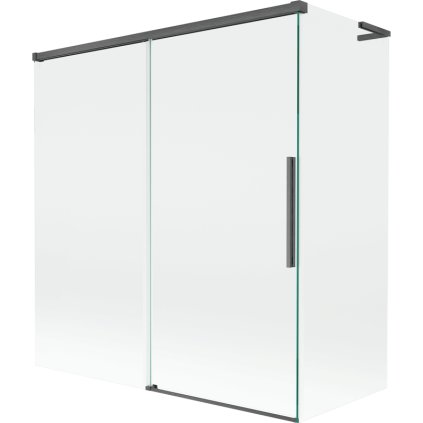 Mexen Rox, L 2-křídlová posuvná vanová zástěna 150 + 70 x 150 cm, 8mm čiré sklo, broušený grafit profil, 8C9L-150-070-66-00