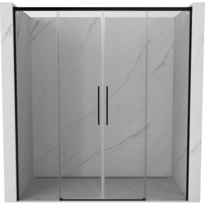 Mexen Rox, posuvné sprchové dveře 200 cm, čiré sklo, černý profil, 8C2-200-002-70-00