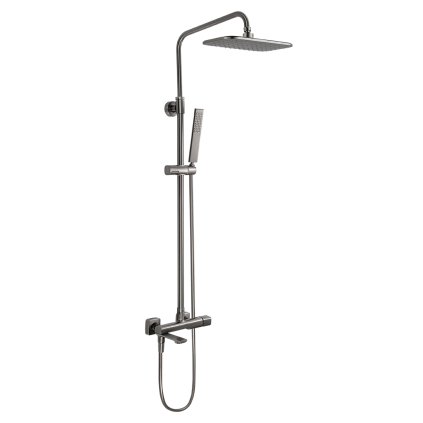 Laveo Tores, nástěnná sprchová souprava s otočnou vanovou výlevkou, grafitová, LAV-PLT_90KB