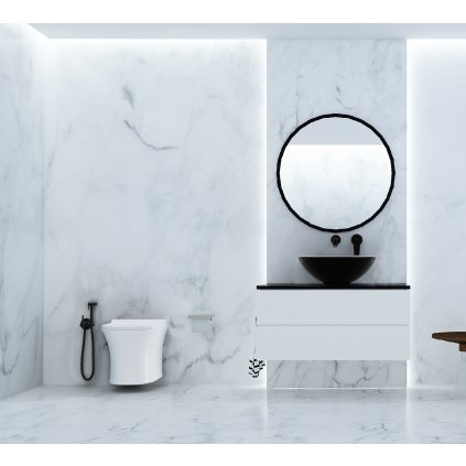 Invena Dokos, umyvadlo na desku 395x395x135 mm, černá-bílá, INV-CE-19-041-C