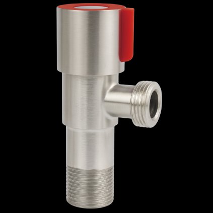 Invena, celokovový rohový ventil 1/2“ × 3/8“, 1ks, červená, INV-ZW-47-C10-J