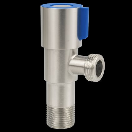 Invena, celokovový rohový ventil 1/2“ × 3/8“, 1ks, modrá, INV-ZW-47-N10-J