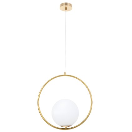 Toolight, stropní lampa visící skleněná koule z bílého zlata G109-1W Gold, OSW-09734