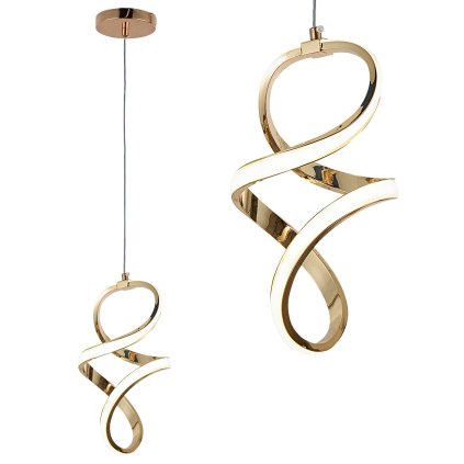 Toolight, LED závěsné svítidlo 24W, 4000K, 4500lm, G074-1CP, zlatá, OSW-08662