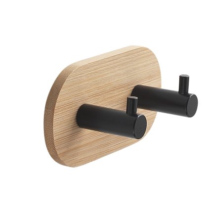 Gedy, HIMALAYA dvojháček samolepící, kulatý, černá/bambus, 1127